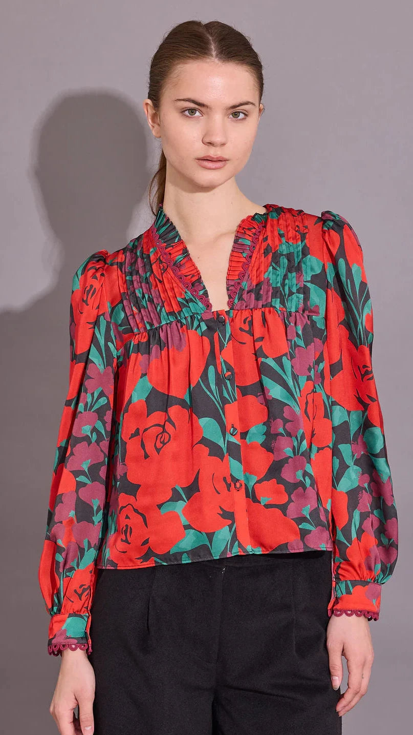 Oliver Floral V-Neck Blouse