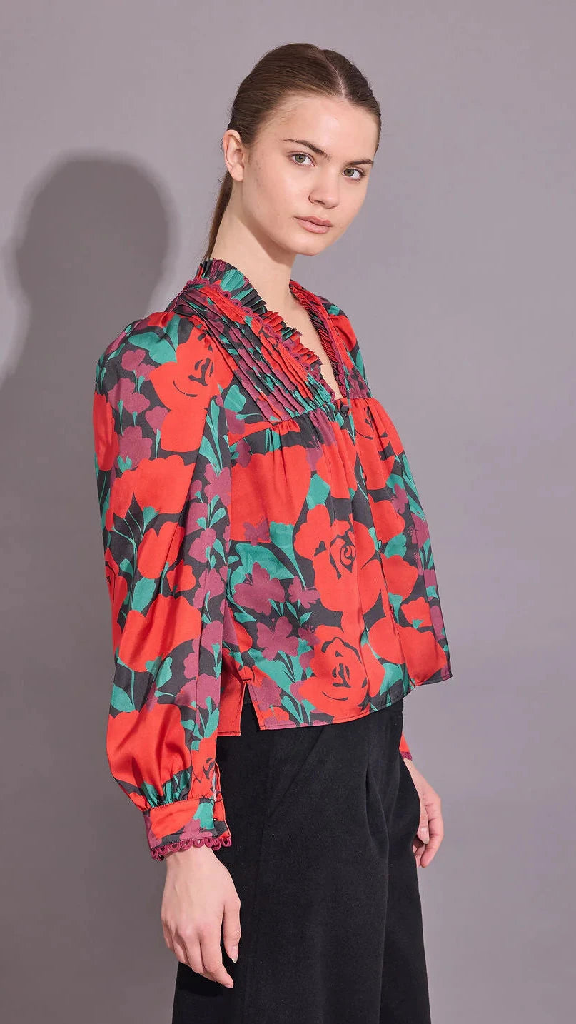 Oliver Floral V-Neck Blouse