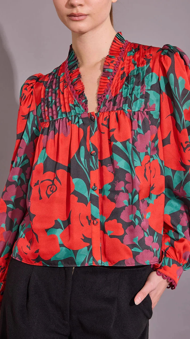 Oliver Floral V-Neck Blouse