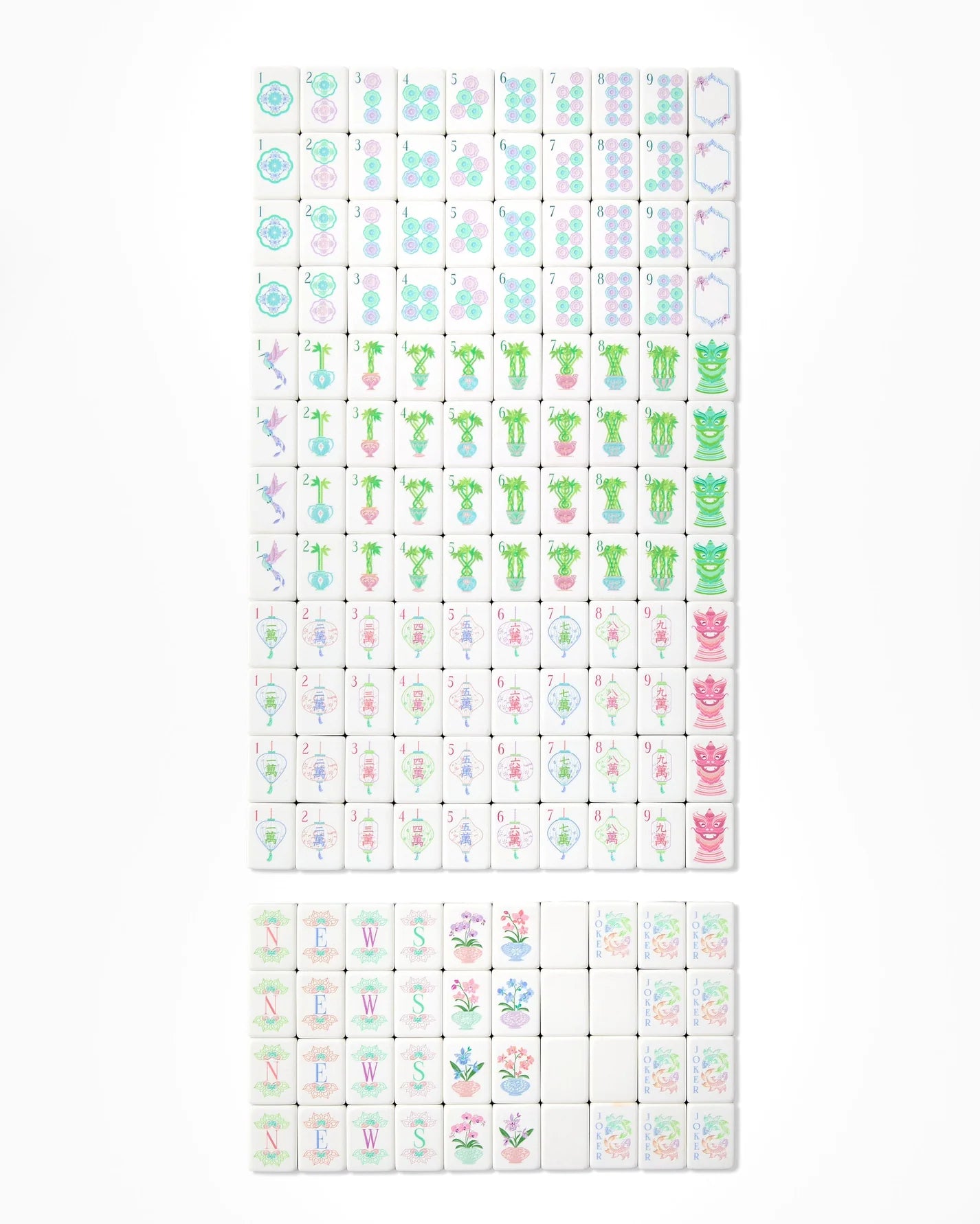 Set of colorful stickers with various designs on a white background