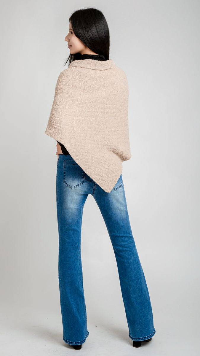 Beige Solid Shoulder Wrap/Shawl