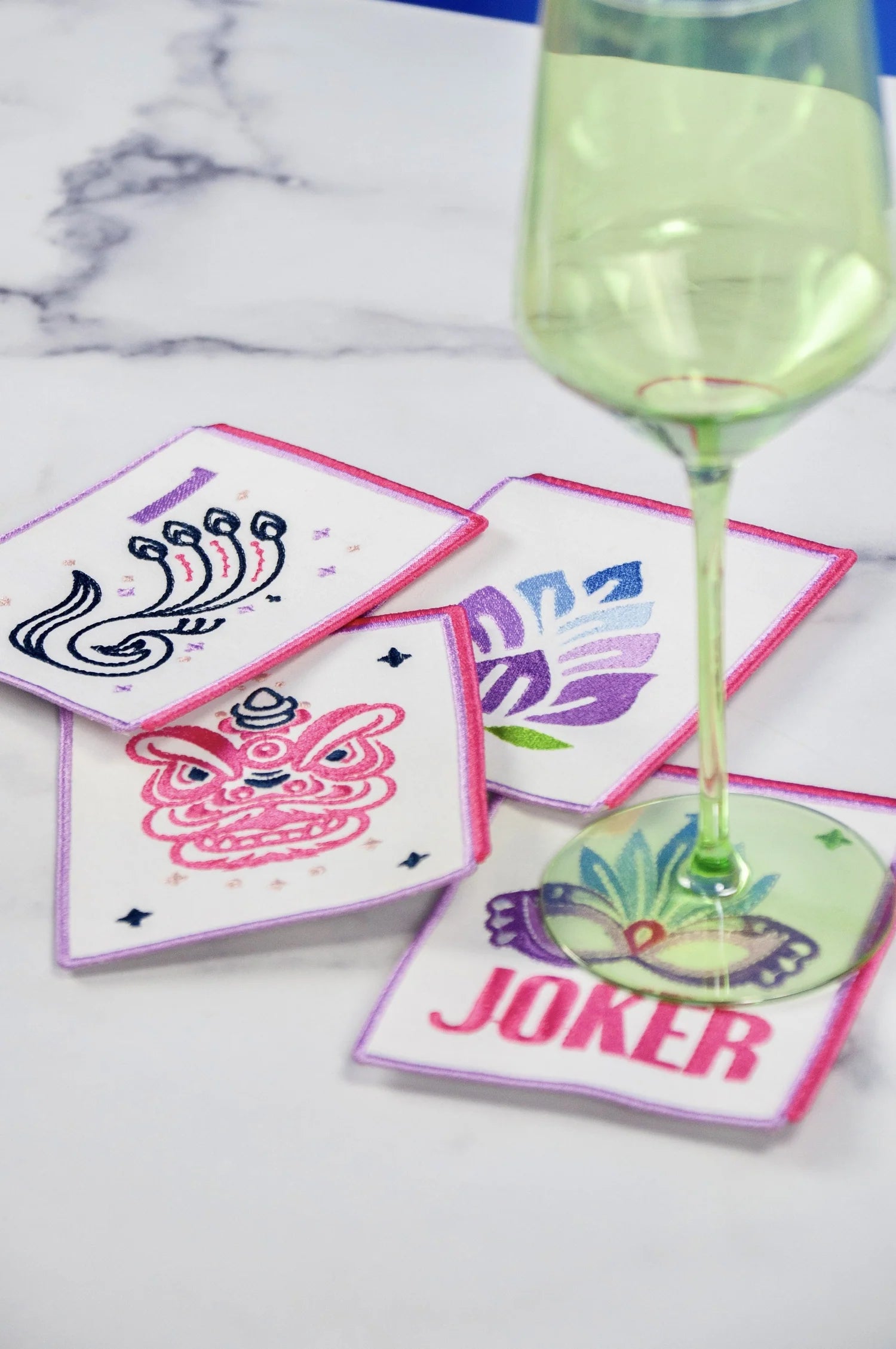 Set of 4 Mahjong Cocktail Napkins