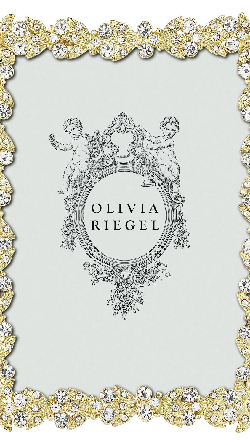 Olivia Riegel Victoria 2.5x3.5 Picture Frame in Gold crystal pewter, front view