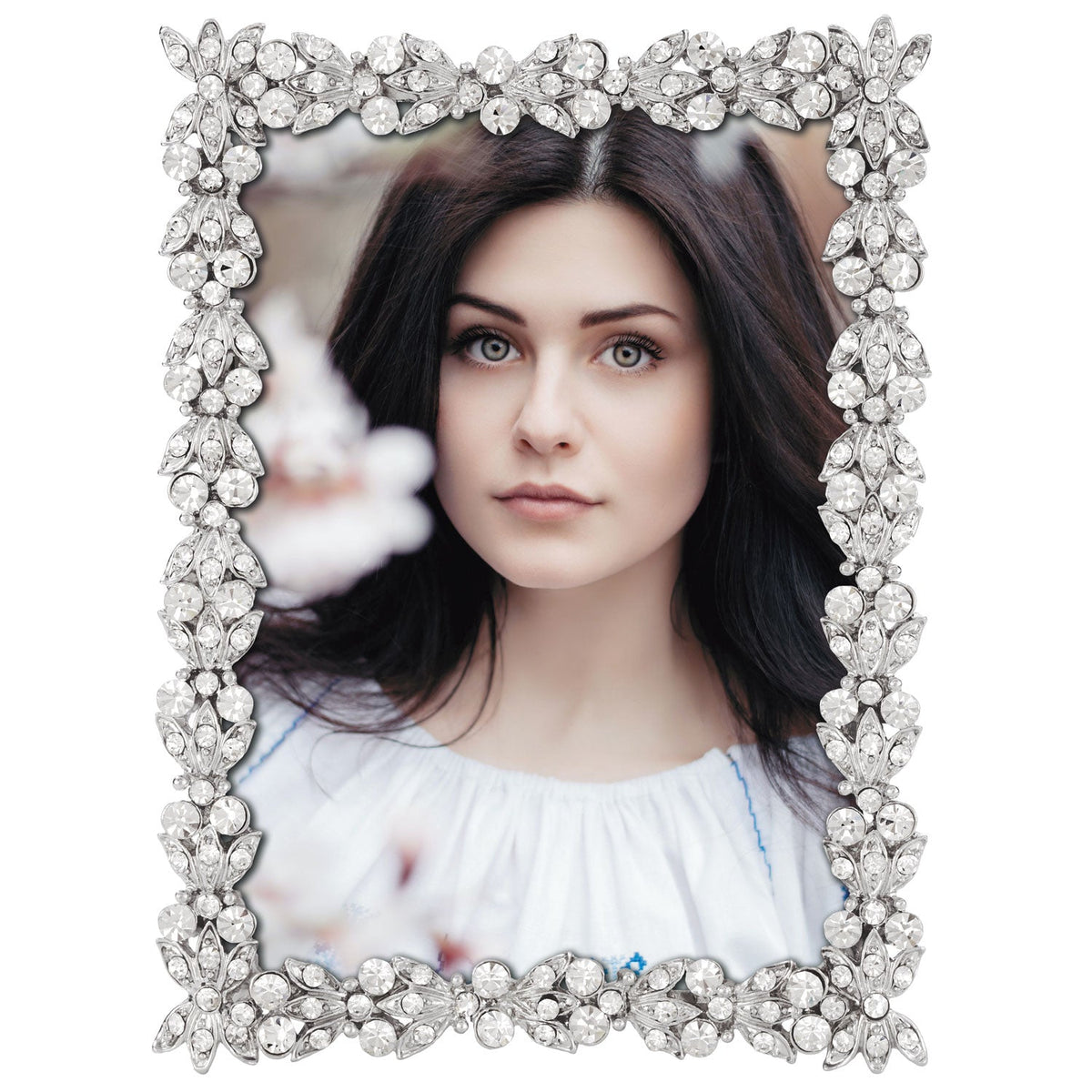 Olivia Riegel Victoria 2.5x3.5 Picture Frame in Silver crystal pewter, lifestyle view