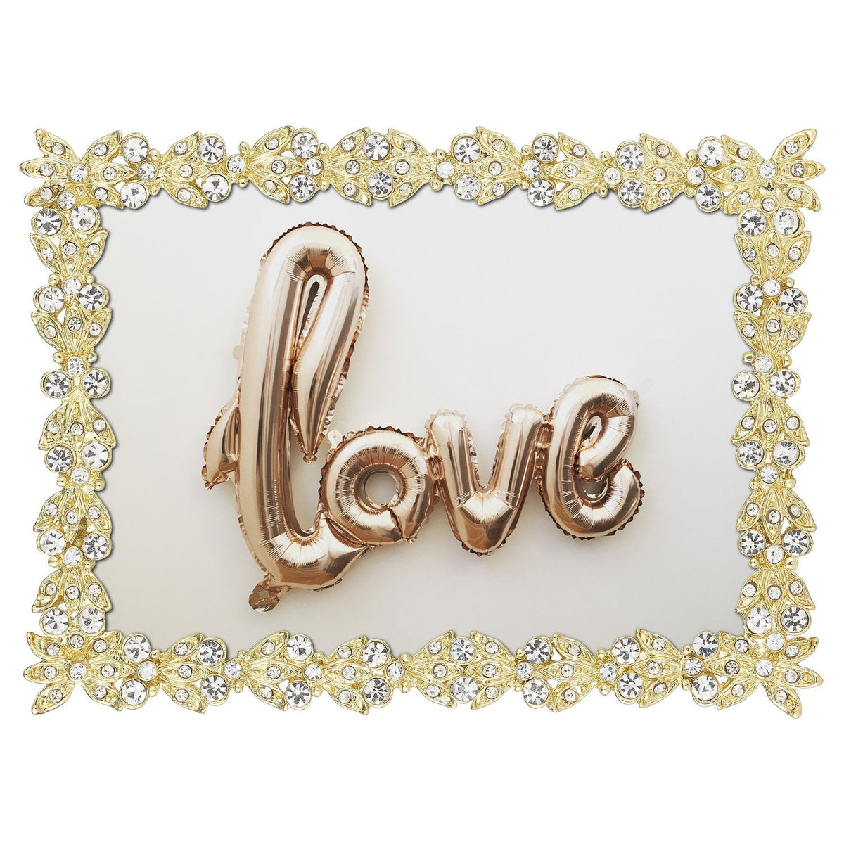 Olivia Riegel Victoria 2.5x3.5 Picture Frame in Gold crystal pewter, lifestyle view