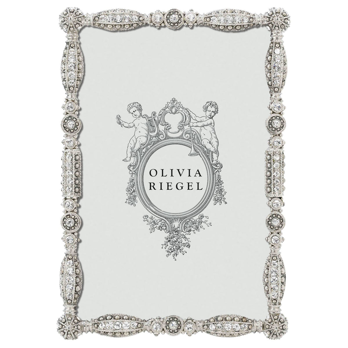 Olivia Riegel Asbury 4x6 Picture Frame in Silver crystal pewter, front view