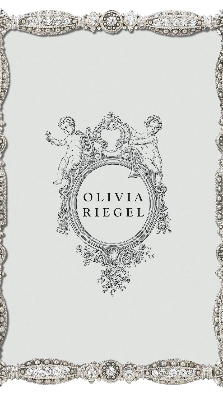 Olivia Riegel Asbury 4x6 Picture Frame in Silver crystal pewter, front view