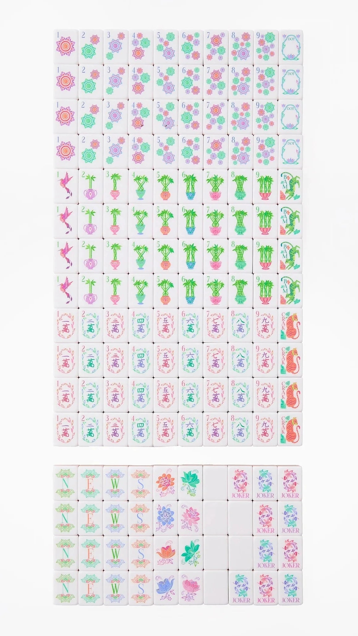 Set of colorful stickers with various designs on a white background