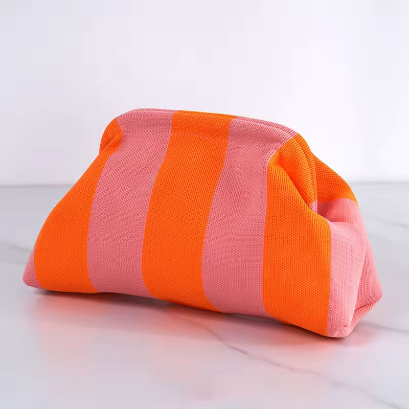 Dumpling striped clutch accessory - detail view - BLVD Boutik