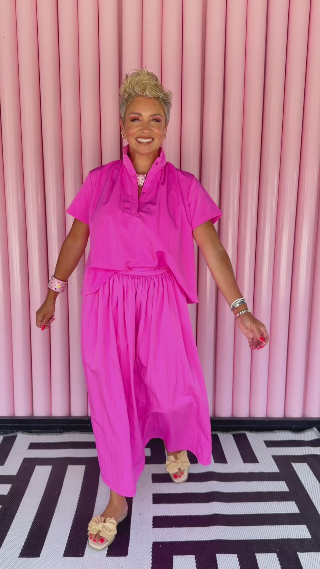 Valerie Midi Skirt | Pink Elastic Waist Midi Skirt | The BLVD Boutik