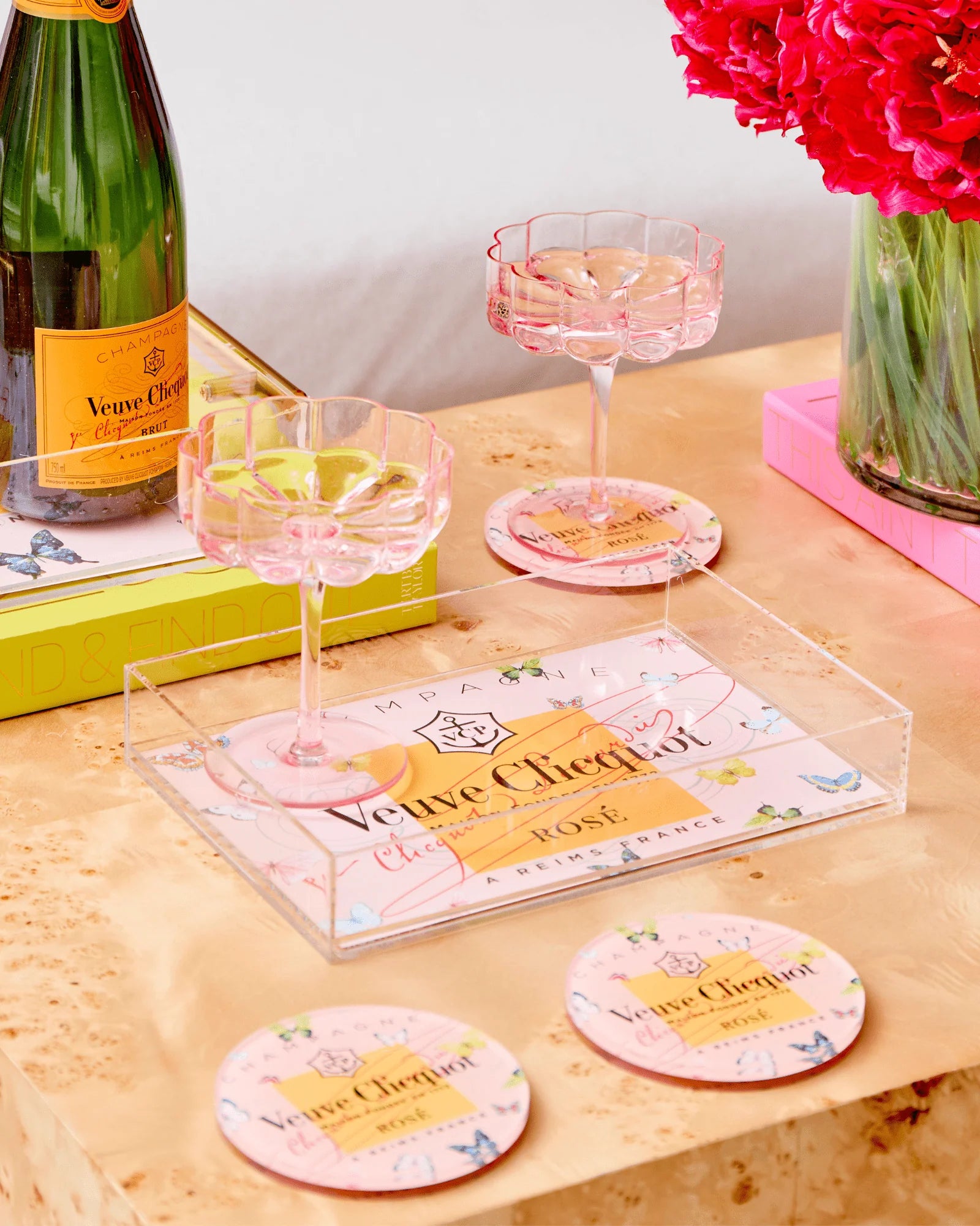 Rose Butterfly Coaster Set of 4 - The BLVD