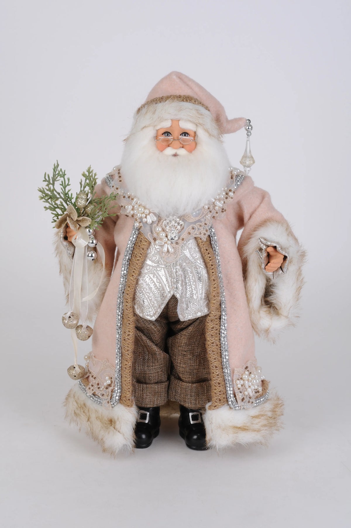 Karen Didion Rose Santa collectible Christmas figure, full view