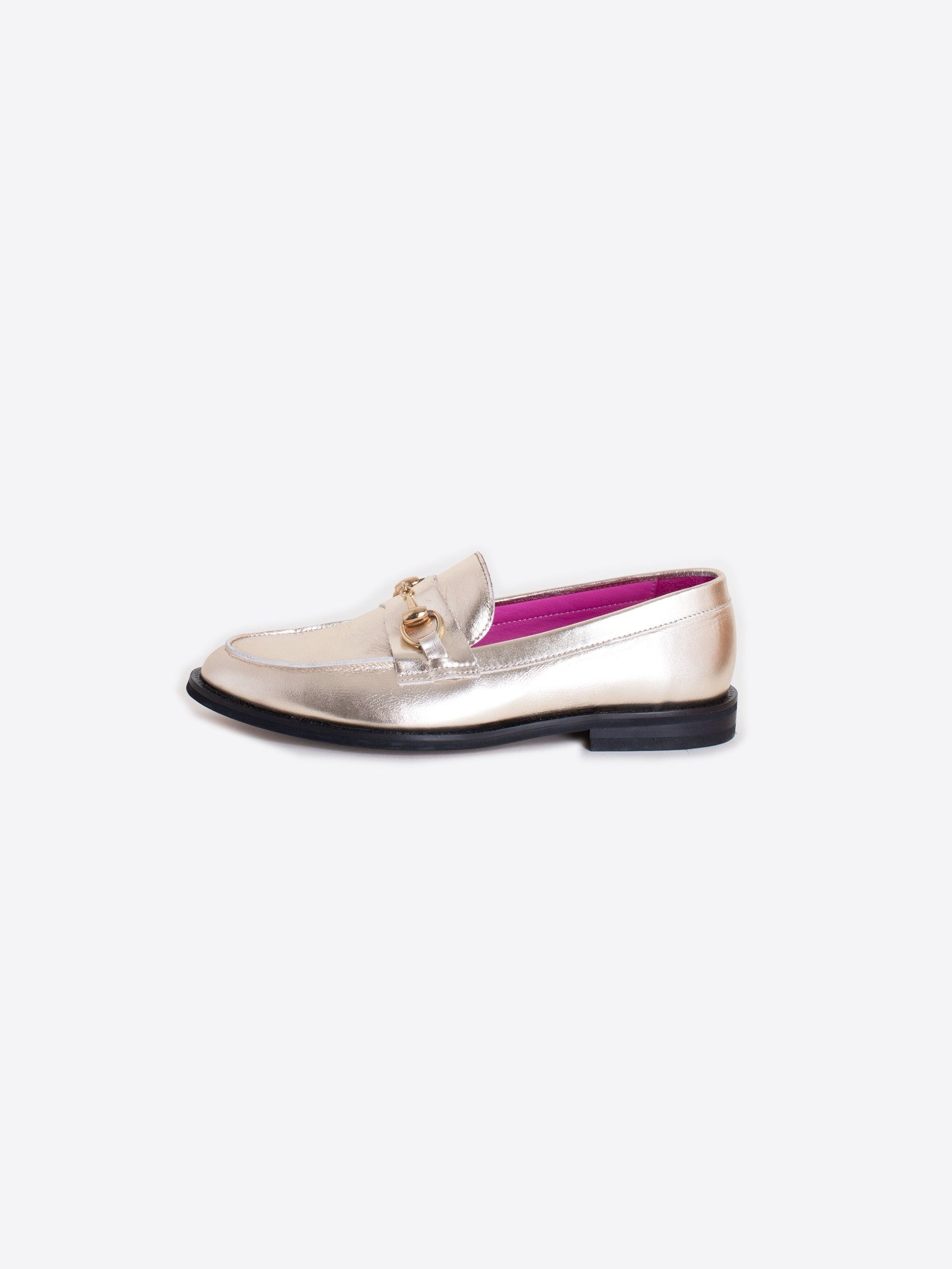 Leather Loafer/Metallic Gold - The BLVD