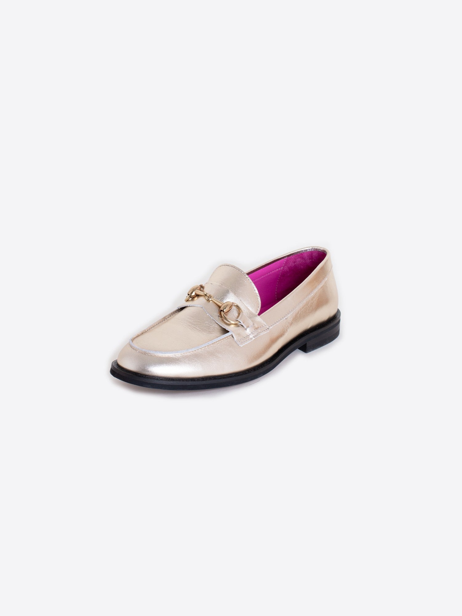 Leather Loafer/Metallic Gold - The BLVD