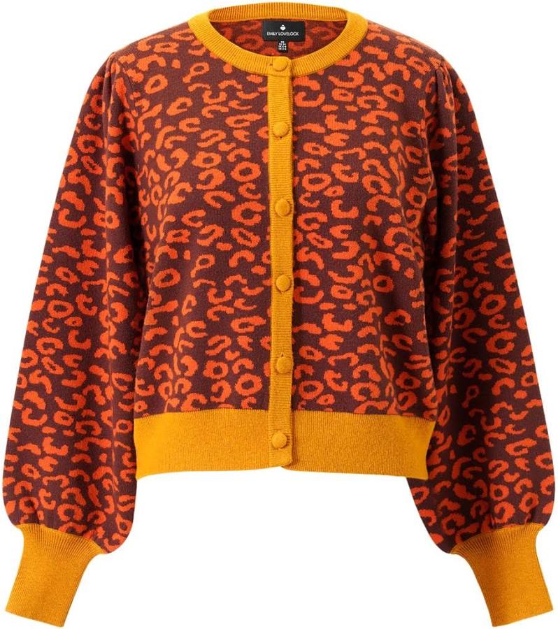 Sherry Leopard Cardigan/Chocolate Sauce