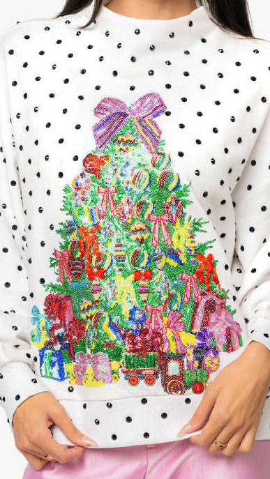 Polka Dot Christmas Tree Sweatshirt