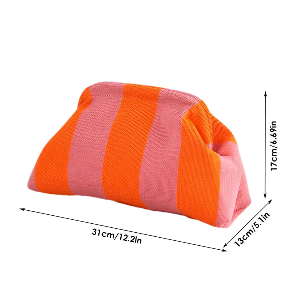 Dumpling striped clutch accessory - alternate view - BLVD Boutik