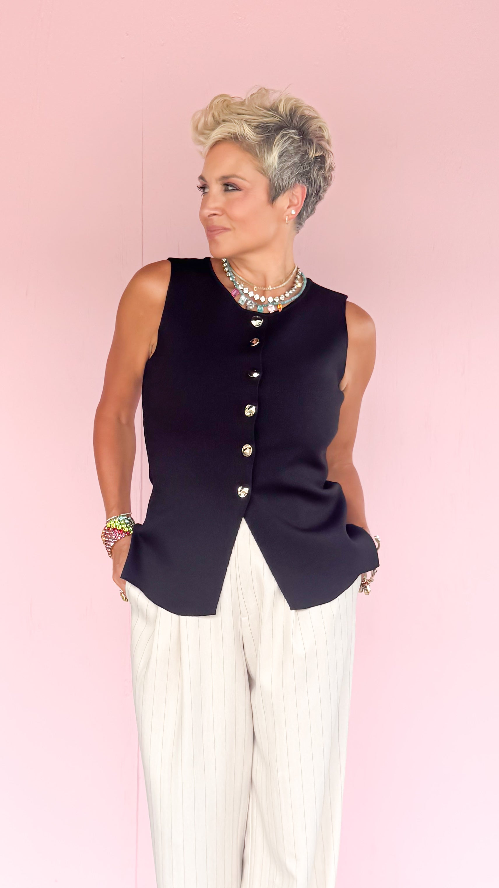 Sleeveless Knit Sweater - The BLVD