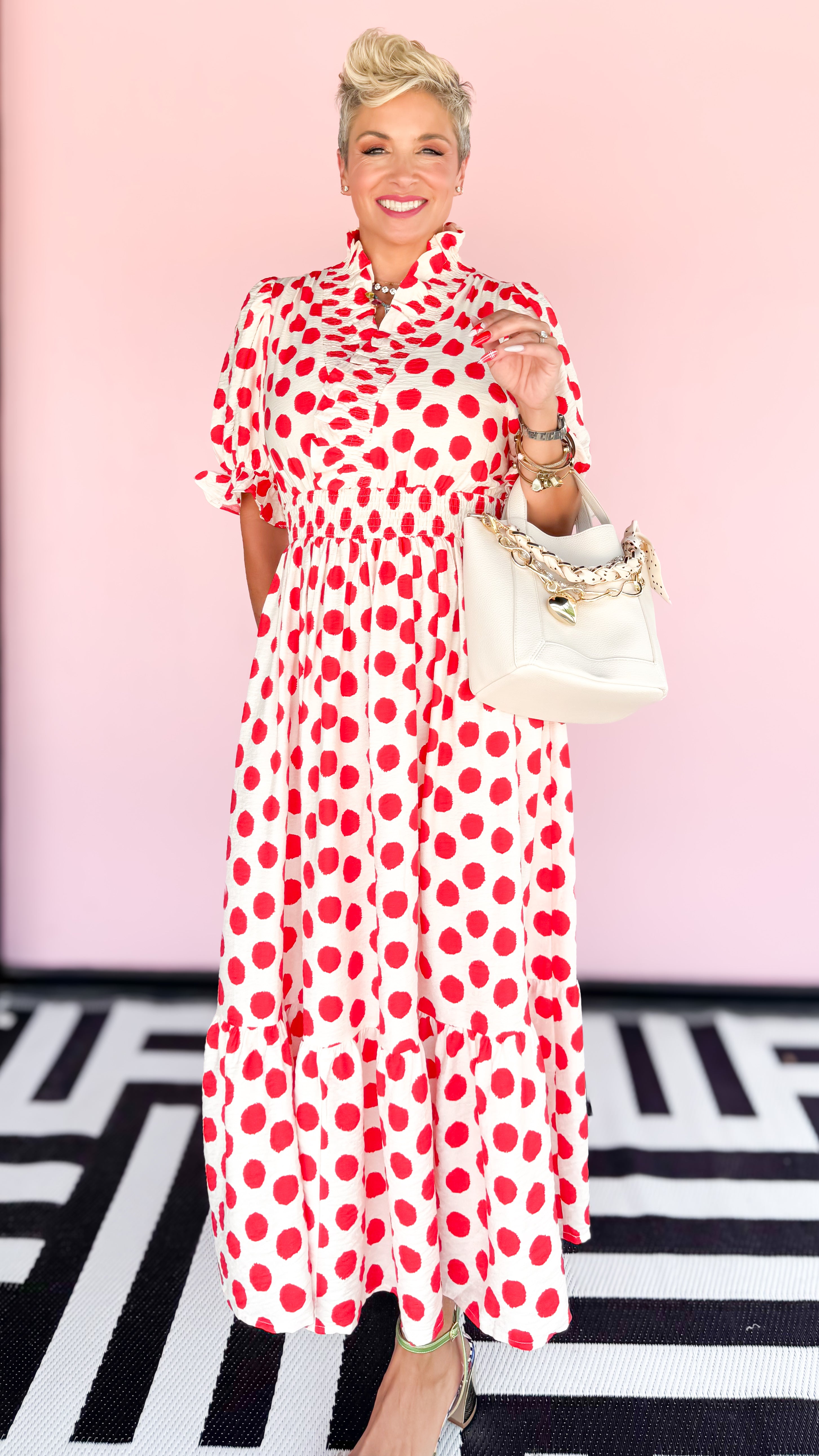 Polka Dot Maxi Dress/Red - The BLVD