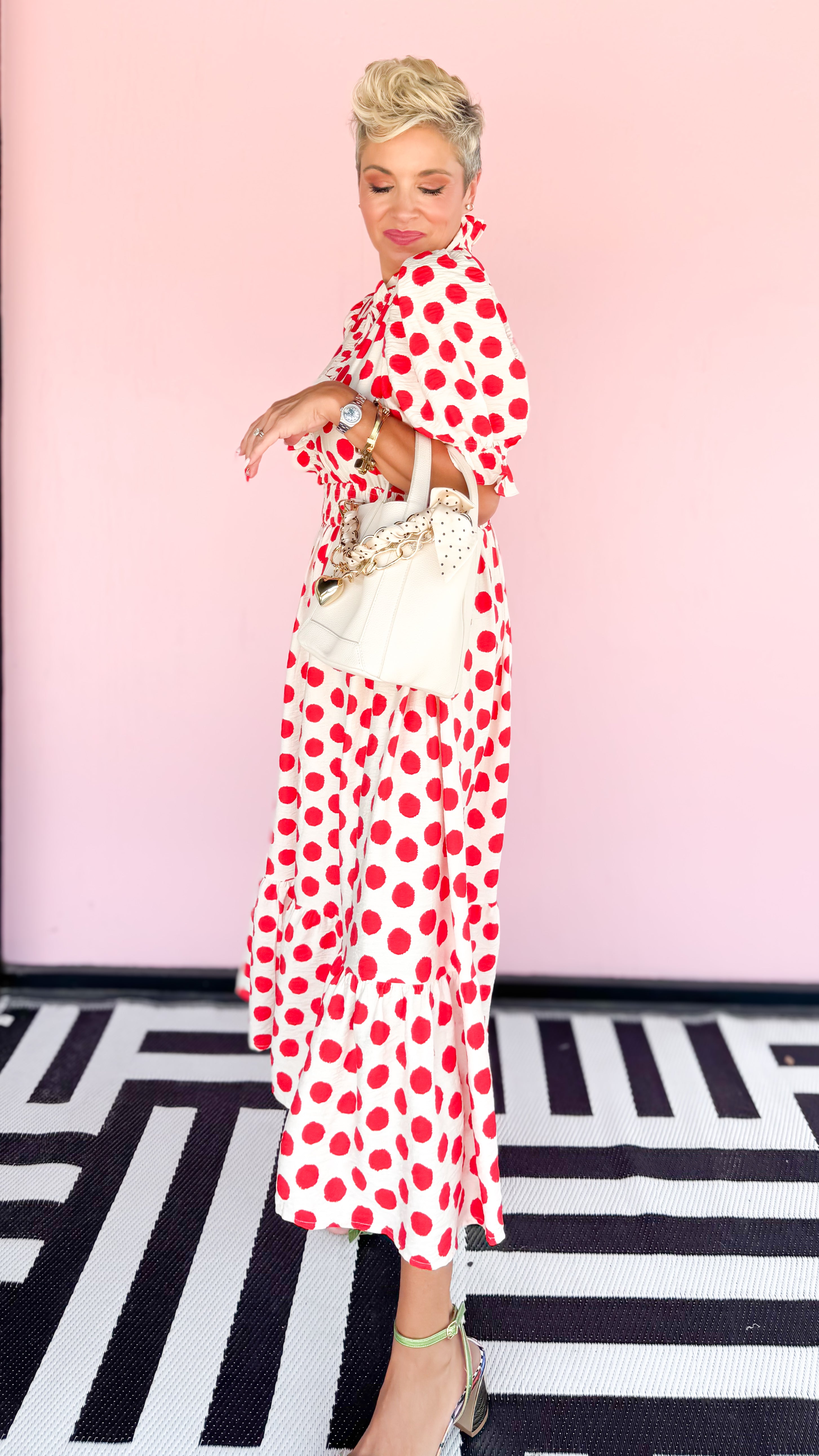 Polka Dot Maxi Dress/Red - The BLVD