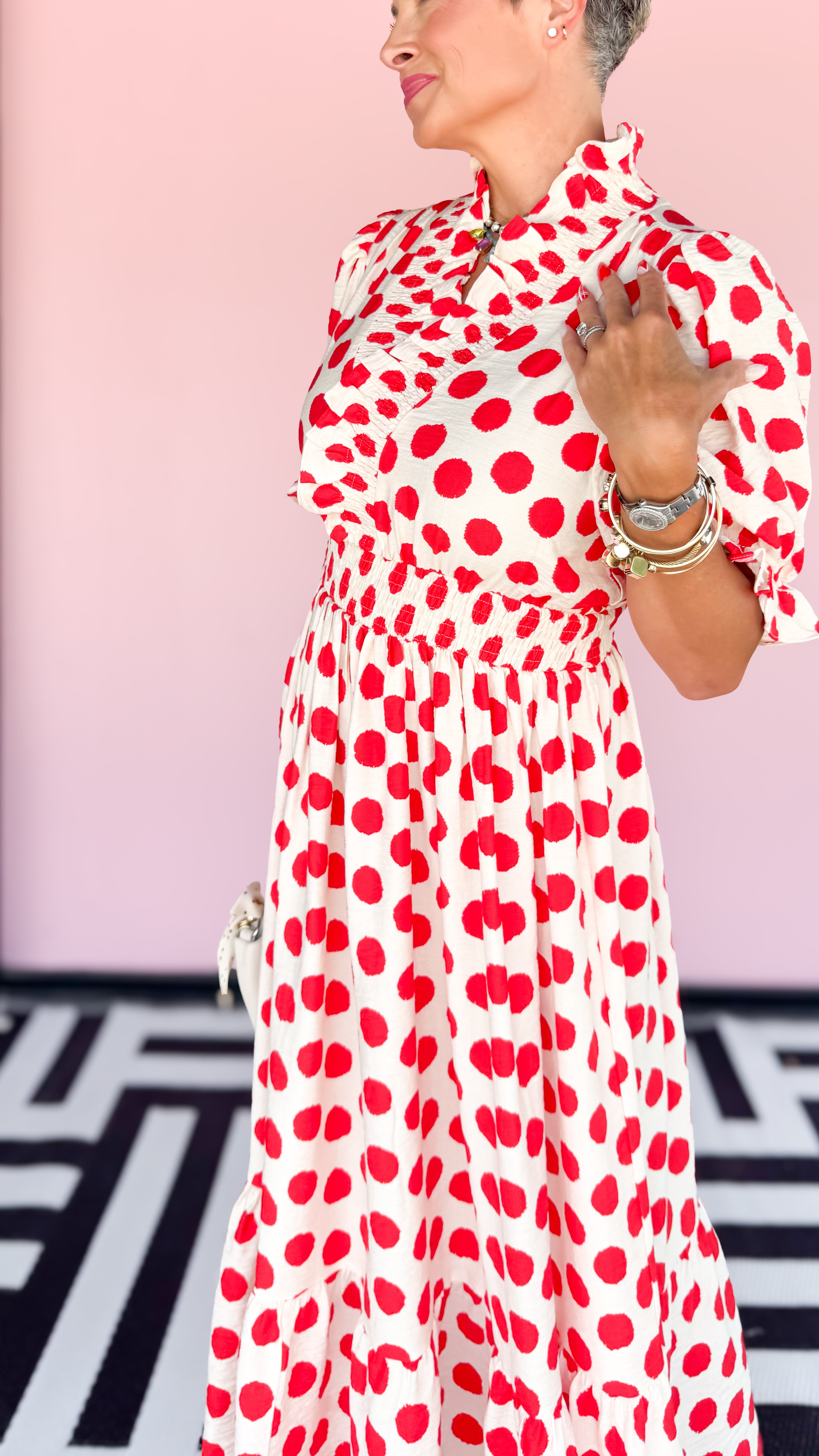 Polka Dot Maxi Dress/Red - The BLVD