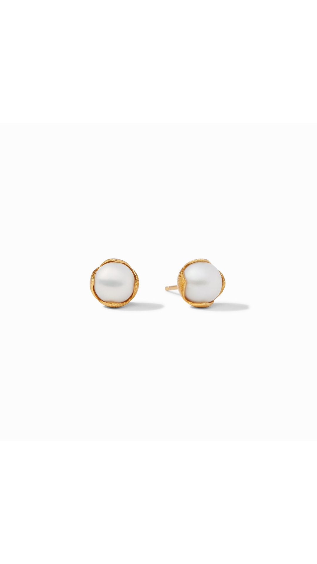 Julie Vos Penelope Stud in Pearl - 24K gold plate pearl stud