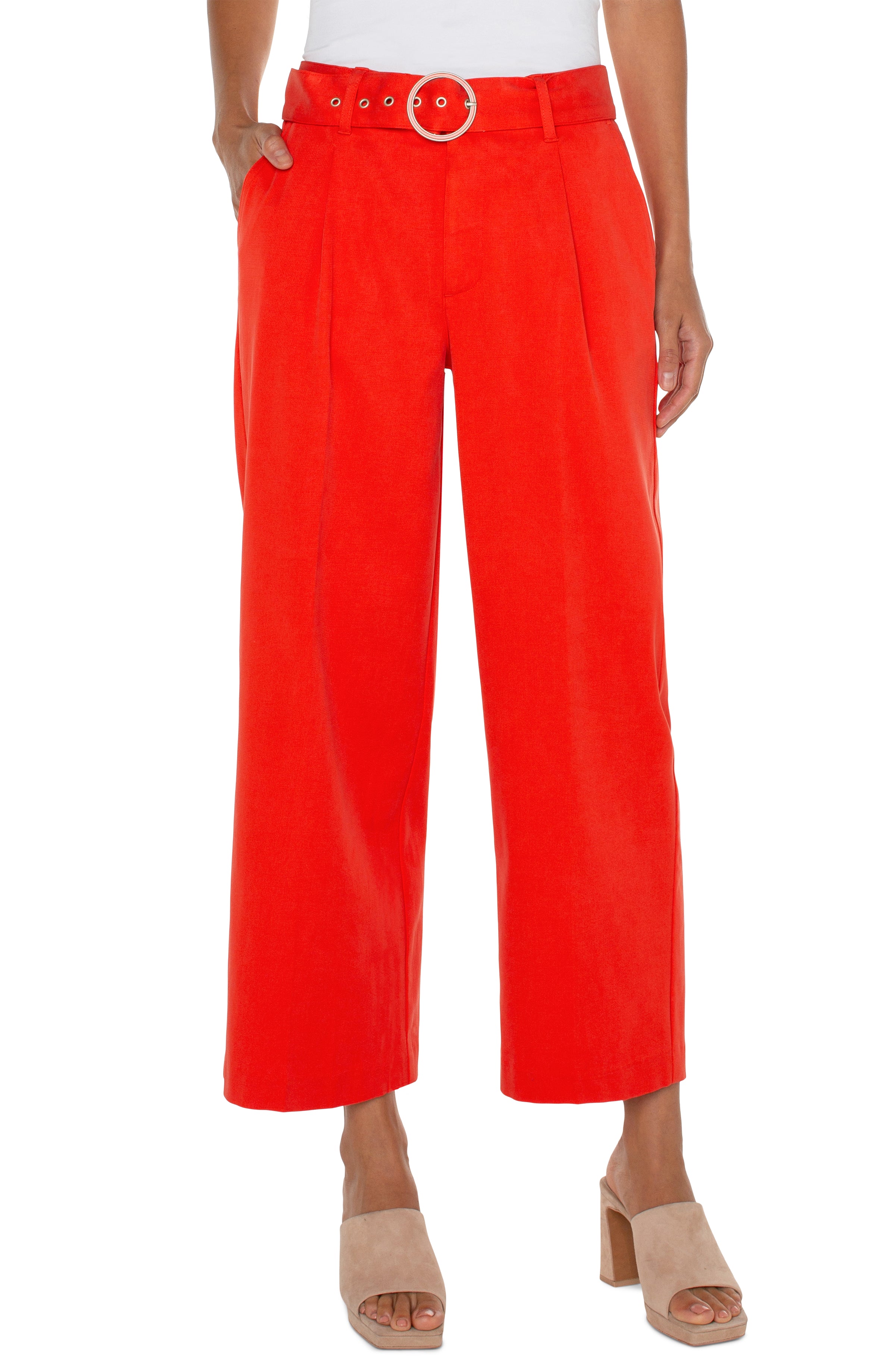 Belted Straight Trouser 27in
