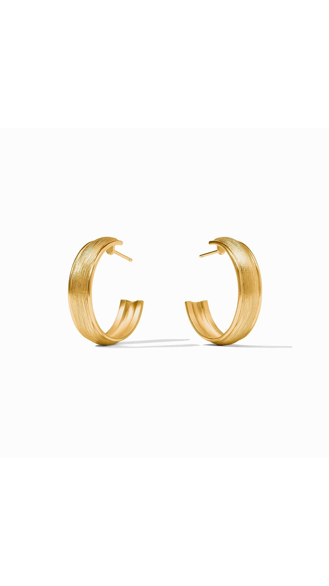 Julie Vos Cobblestone Hoop in Gold - 24K gold plate textured hoop