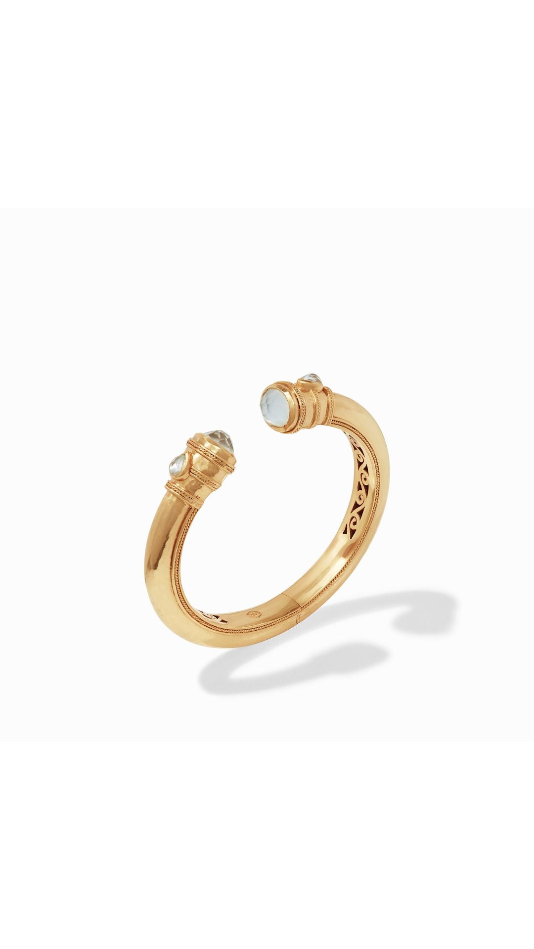 Julie Vos Cannes Demi Cuff in Iridescent Clear Crystal - standing view