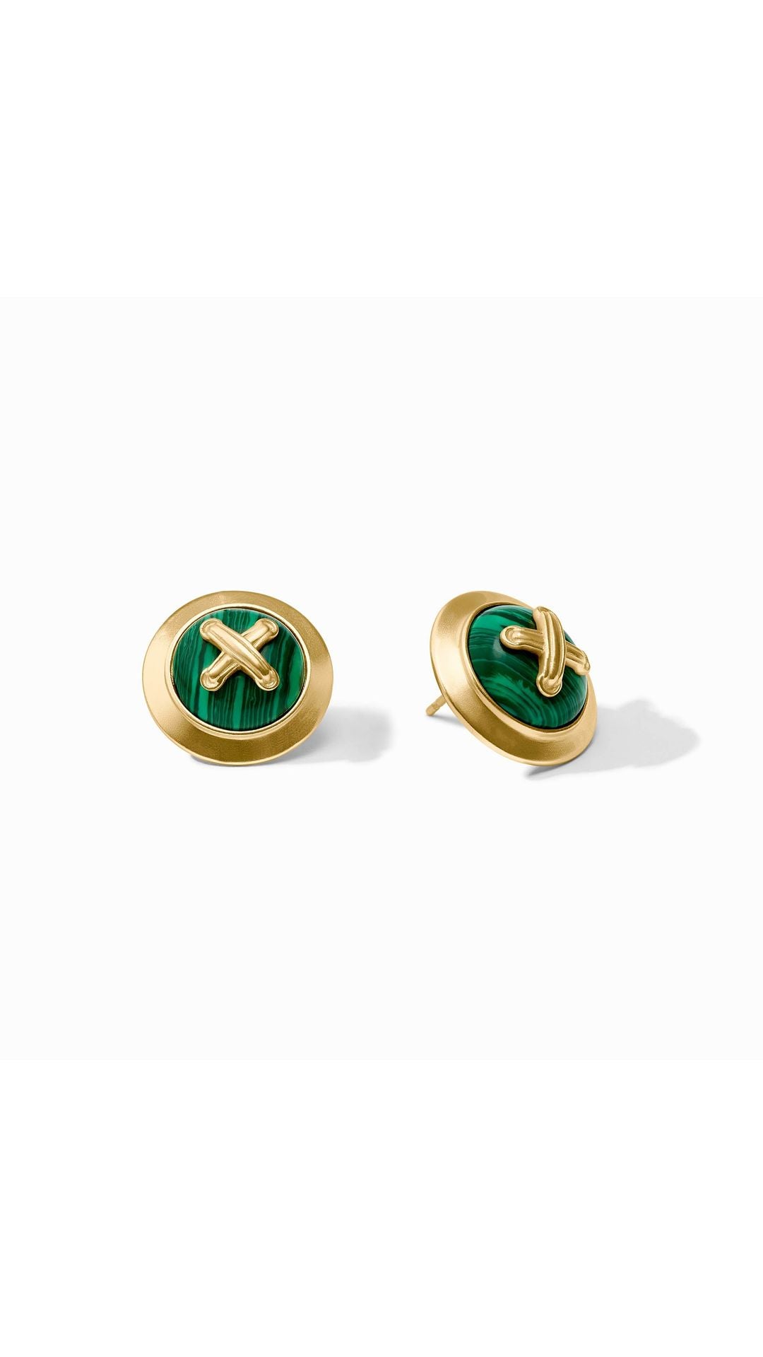 Julie Vos Essex Stud in Malachite Green - 24K gold plate