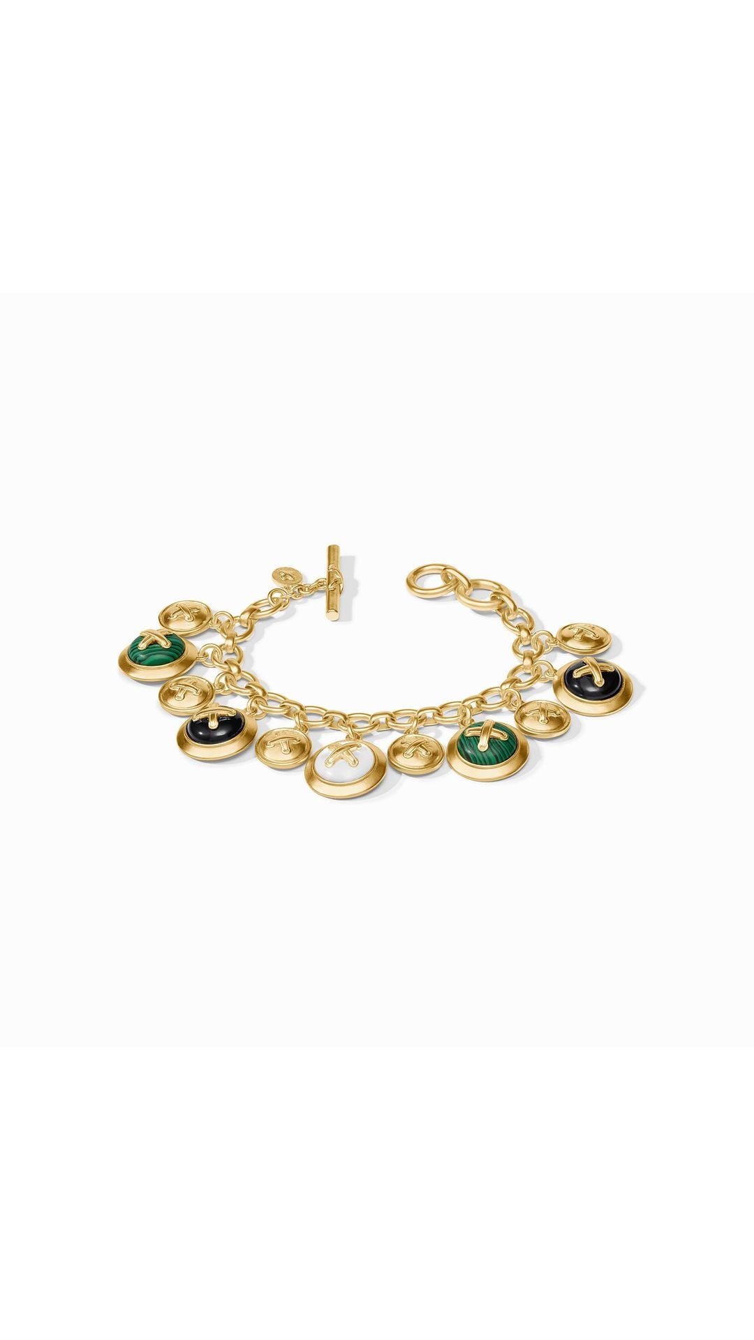 Julie Vos Essex Charm Bracelet in Multi Stone - 24K gold plate
