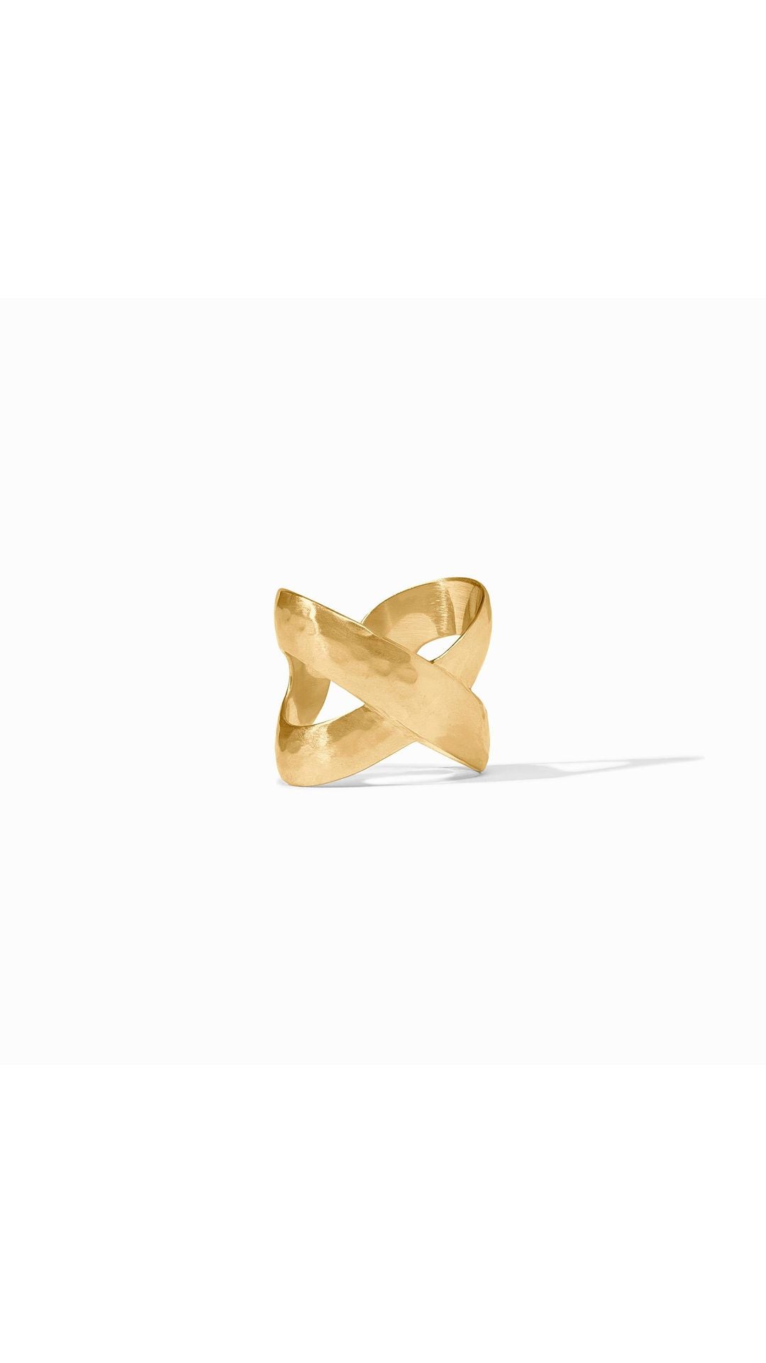 Julie Vos Catalina X Ring in Gold - 24K gold plate crossover ring