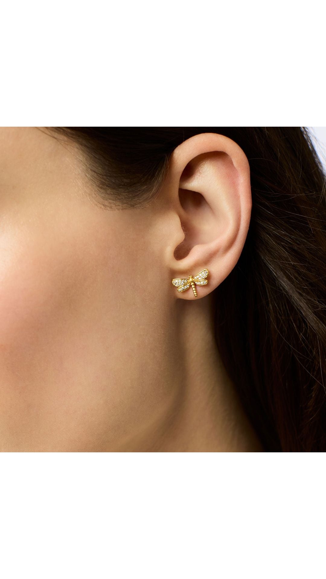 Julie Vos Dragonfly Pave Stud in Cubic Zirconia - detail
