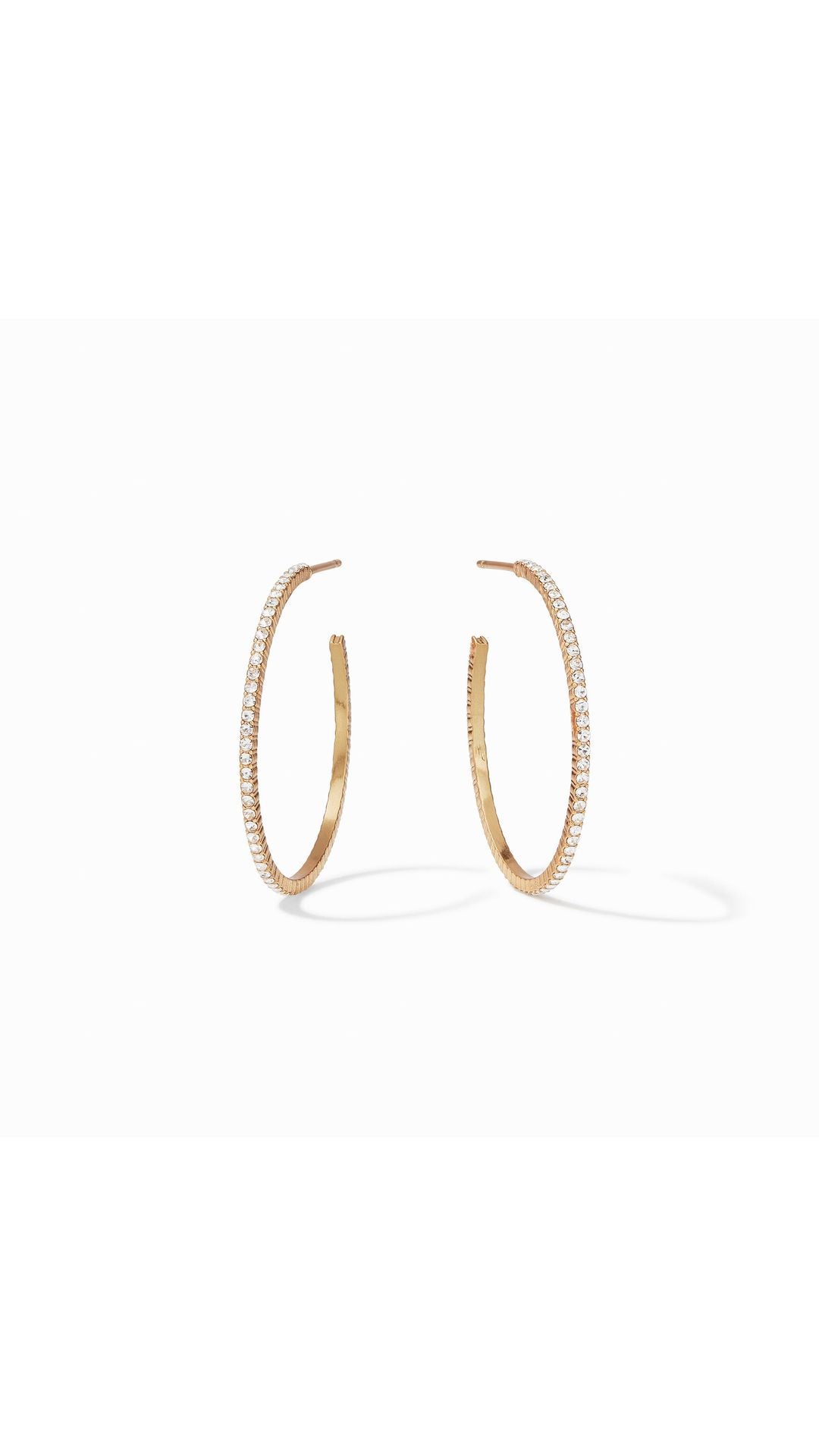 Julie Vos Windsor Hoop in Cubic Zirconia - 24K gold plate