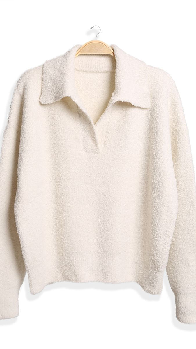 Ivory Collar Pullover Sweater