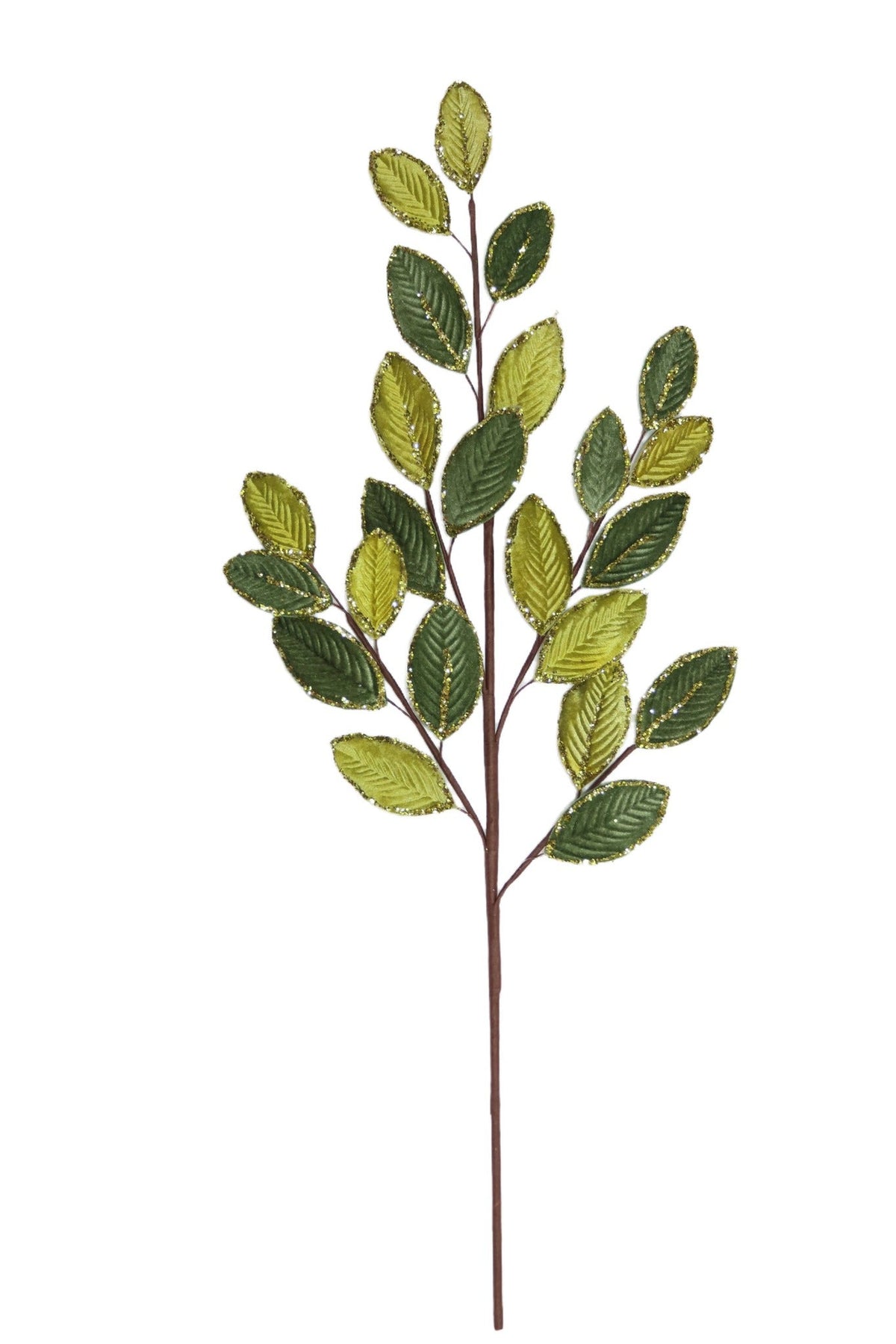 25 inch faux eliagnus spray with variegated green foliage, full view